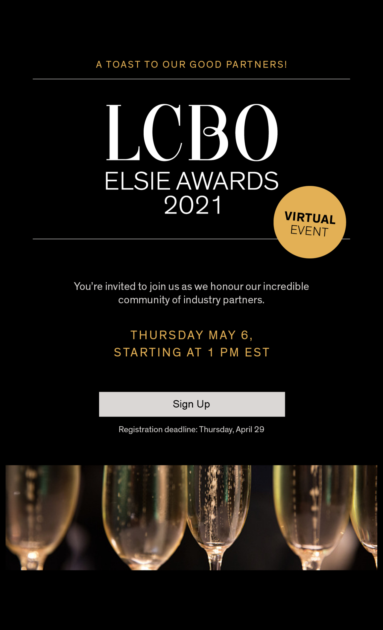 Picture of the invitation to the Virtual Elsie Awards 2021