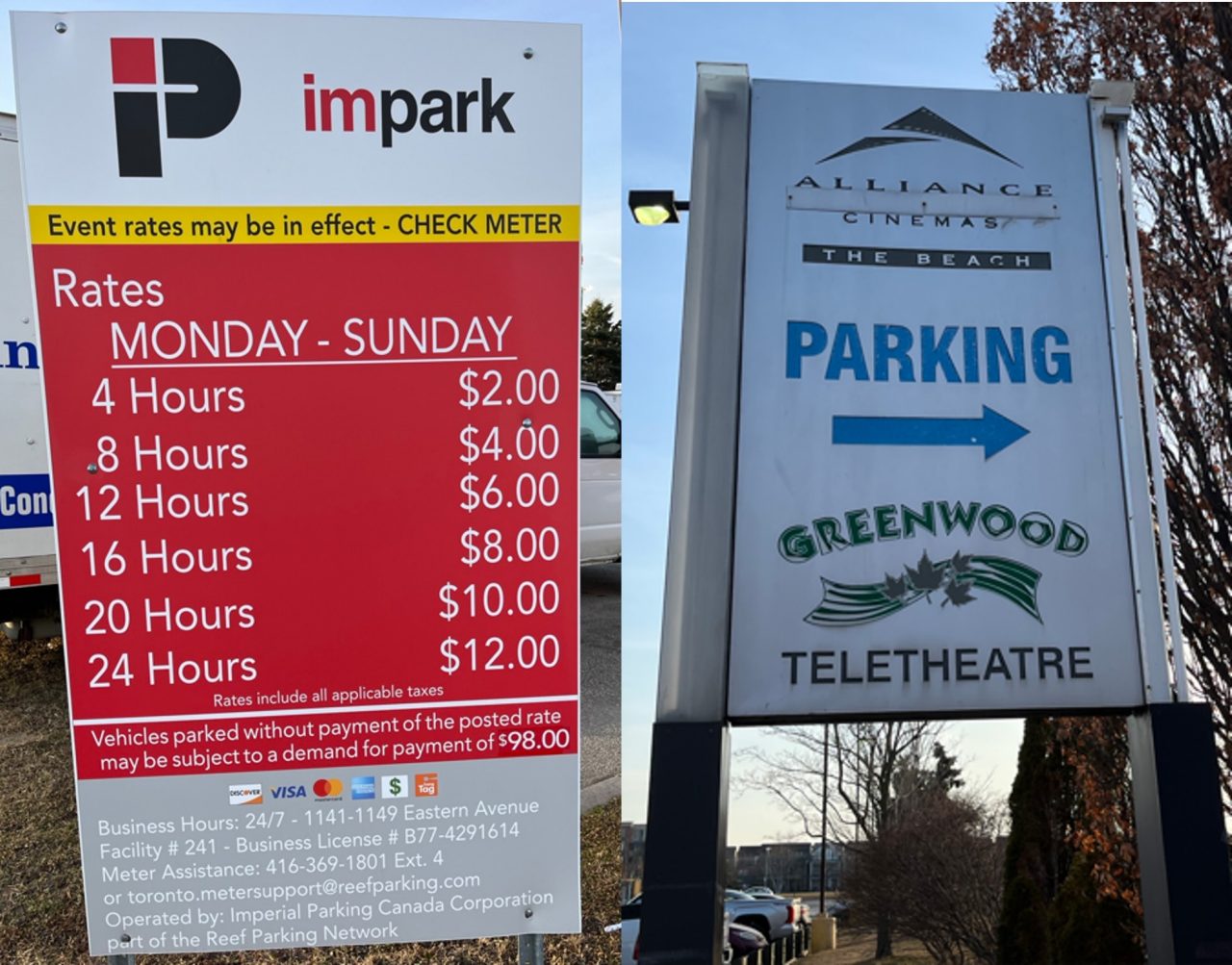 Picture of parking rates listed on a sign